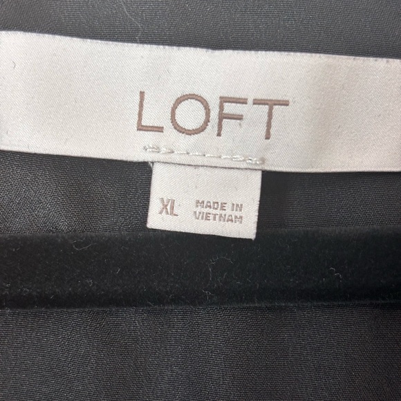 LOFT Black and White Midi Dress with Floral Graphic Design XL - Picture 5 of 8